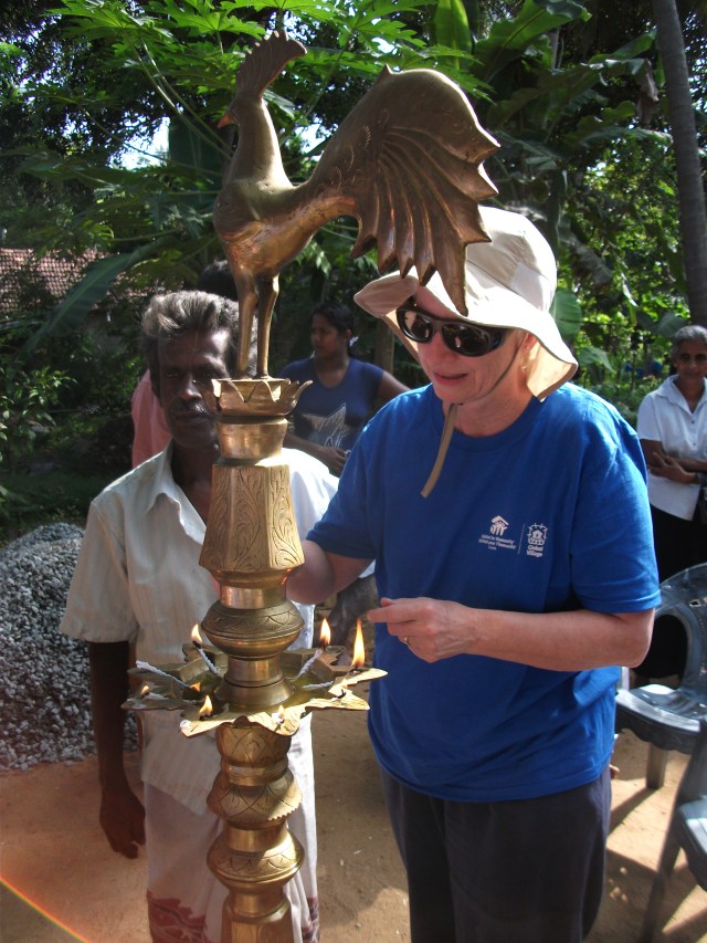 We all lit a lamp on the initial dedication ceremonial lamp!